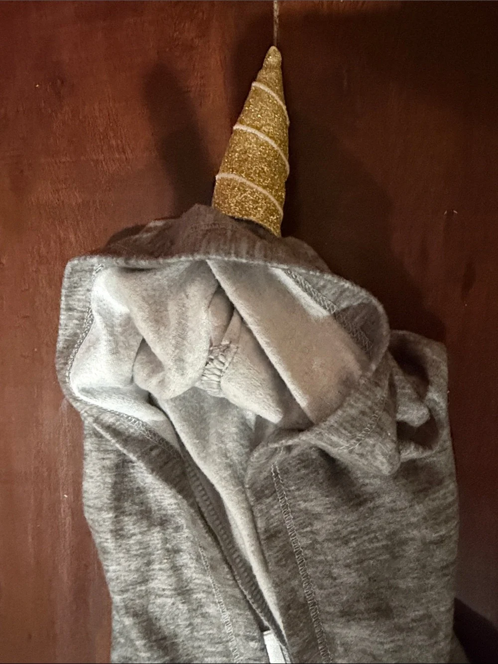Justice Gray Unicorn Rainbow Hooded One-Piece Footie